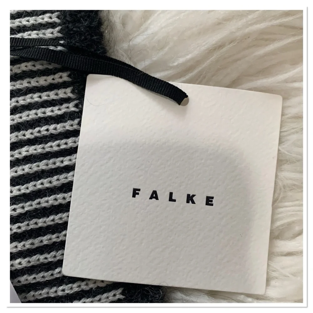 NWT Falke Knit Wool Mohair Monochrome Scarf One Size